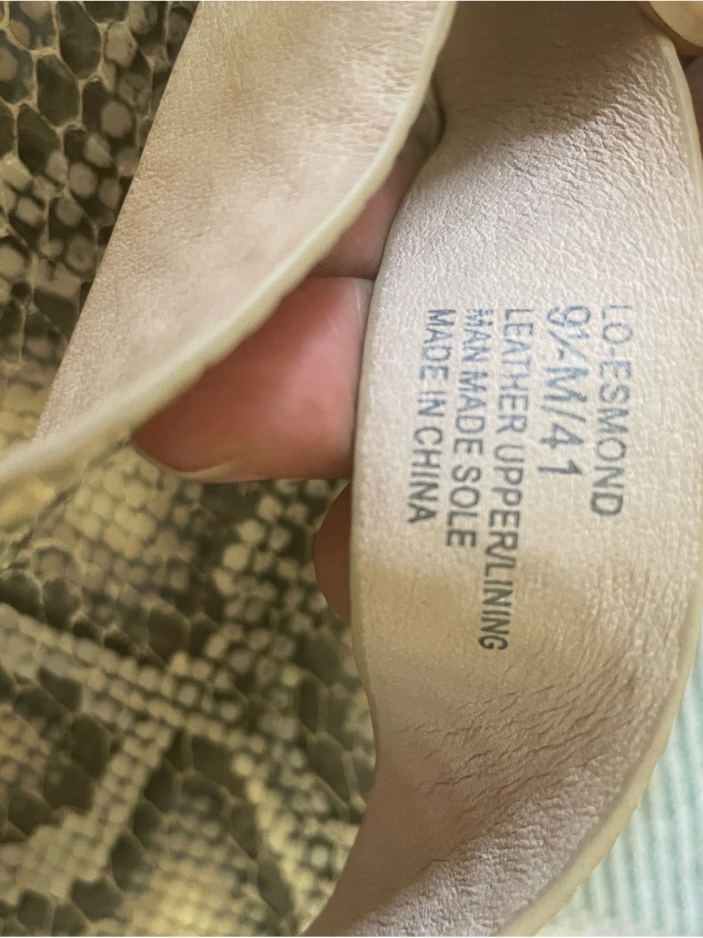 EUC-Louise et Cie Snakeskin-Pattern Sandal - Taupe and Brown - Picture 8 of 14